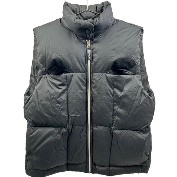 COACO NYC Women Blk Down Feather Filled High Neck Puffer Vest Zip Up Front Med - Picture 1 of 12